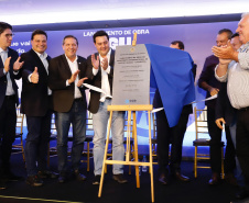 O governador Carlos Massa Ratinho Junior participou nesta terça-feira (19) do evento de início das obras de ampliação do Aeroporto Internacional de Foz do Iguaçu – Cataratas, no Oeste