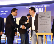 O governador Carlos Massa Ratinho Junior participou nesta terça-feira (19) do evento de início das obras de ampliação do Aeroporto Internacional de Foz do Iguaçu – Cataratas, no Oeste