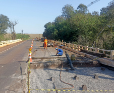 Com investimento de R$ 500 mil, DER/PR reforma ponte em rodovia entre Palotina e Terra Roxa