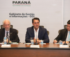 Governador Carlos Massa Ratinho Júnior durante reunião do secretariado. - Curitiba, 08/01/2019 - Foto: Rodrigo Félix Leal