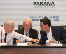 Governador Carlos Massa Ratinho Júnior durante reunião do secretariado. - Curitiba, 08/01/2019 - Foto: Rodrigo Félix Leal
