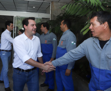 Governador Carlos Massa Ratinho Junior, acompanhado do presidente da Copel, Daniel Pimentel, visita a Usina Governador Bento Munhoz da Rocha Netto (Foz do Areia), no município de Pinhão  -  Pinhão, 22/01/2019  -  Foto: Rodrigo Félix Leal