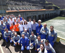 Governador Carlos Massa Ratinho Junior, acompanhado do presidente da Copel, Daniel Pimentel, visita a Usina Governador Bento Munhoz da Rocha Netto (Foz do Areia), no município de Pinhão  -  Pinhão, 22/01/2019  -  Foto: Rodrigo Félix Leal