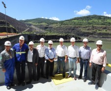 Governador Carlos Massa Ratinho Junior, acompanhado do presidente da Copel, Daniel Pimentel, visita a Usina Governador Bento Munhoz da Rocha Netto (Foz do Areia), no município de Pinhão  -  Pinhão, 22/01/2019  -  Foto: Rodrigo Félix Leal