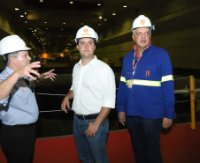 Governador Carlos Massa Ratinho Junior, acompanhado do presidente da Copel, Daniel Pimentel, visita a Usina Governador Bento Munhoz da Rocha Netto (Foz do Areia), no município de Pinhão  -  Pinhão, 22/01/2019  -  Foto: Rodrigo Félix Leal