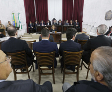 O governador Carlos Massa Ratinho Junior participa da posse de Nestor Baptista na Presidência do Tribunal de Contas do Estado do Paraná.  -  Curitiba, 23-01-19Foto: Arnaldo Alves / ANPr.