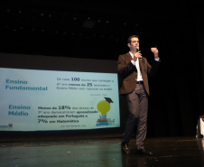 Governador Carlos Massa Ratinho Junior participa da abertura do Seminário Aprendizagem em Foco. Curitiba, 29/01/2019. Foto:  Rodrigo Félix Leal/ANPr