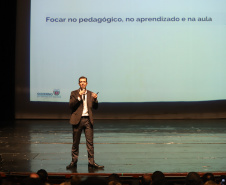 Governador Carlos Massa Ratinho Junior participa da abertura do Seminário Aprendizagem em Foco. Curitiba, 29/01/2019. Foto:  Rodrigo Félix Leal/ANPr