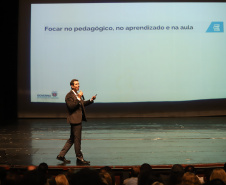 Governador Carlos Massa Ratinho Junior participa da abertura do Seminário Aprendizagem em Foco. Curitiba, 29/01/2019. Foto:  Rodrigo Félix Leal/ANPr