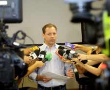 Coletiva de imprensa sobre o enfrentamento da febre amarela no Paraná. Na foto, Nestor Werner, diretor geral da Secretaria da Saúde. -  Curitiba, 30/01/2019  -  Foto: Jaelson Lucas/ANPr