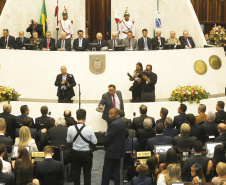 Governador Carlos Massa Ratinho Junior participa, na Assembleia Legislativa do Estado Paraná da abertura dos trabalhos legislativos de 2019.  -  Curitiba, 01/02/2019  -  Foto: Arnaldo Alves/ANPr