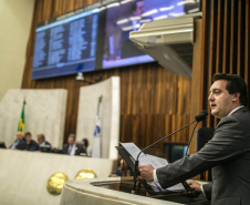 Governador Carlos Massa Ratinho Junior, apresenta Programa de Governo para Deputados na Assembleia Legislativa. Curitiba, 04/02/2019. Foto: Maurilio Cheli/ANPr