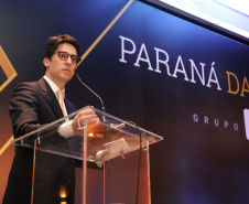 Secretário de Planejamento, Valdemar Jorge, durante apresentação no evento Paraná Day.  -  Curitiba, 05/02/2019  -  Foto: José Fernando Ogura/ANPr