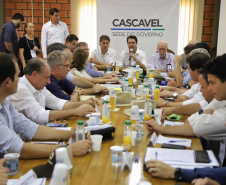 Governador Carlos Massa Ratinho Júnior coordena reunião do secretariado durante o Show Rural  -  Cascavel, 07/02/2019  -  Foto: José Fernando Ogura/ANPr