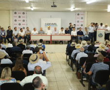 O governador Carlos Massa Ratinho Junior afirmou nesta quinta-feira (07), em Cascavel, que vai editar um decreto regulamentando a aplicação da lei que estabelece a perenidade da Tarifa Rural Noturna de energia. - Cascavel, 07/02/2019 - Foto: Rodrigo Félix Leal