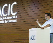 Governador Carlos Massa Ratinho Júnior na Associação Comercial e Industrial de Cascavel (ACIC) -  Cascavel, 07/02/2019  -  Foto: Arnaldo Alves/ANPr