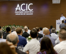 Governador Carlos Massa Ratinho Júnior na Associação Comercial e Industrial de Cascavel (ACIC) -  Cascavel, 07/02/2019  -  Foto: Arnaldo Alves/ANPr