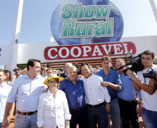 O governador Carlos Massa Ratinho Junior recebe a ministra da Agricultura, Pecuária e Abastecimento, Tereza Cristina, no Show Rural Coopavel.  -  Cascavel, 08/02/2019  -  Foto: Arnaldo Alves/ANPr