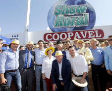 O governador Carlos Massa Ratinho Junior recebe a ministra da Agricultura, Pecuária e Abastecimento, Tereza Cristina, no Show Rural Coopavel.  -  Cascavel, 08/02/2019  -  Foto: Arnaldo Alves/ANPr