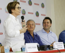 O governador Carlos Massa Ratinho Junior recebe a ministra da Agricultura, Pecuária e Abastecimento, Tereza Cristina, no Show Rural Coopavel.  -  Cascavel, 08/02/2019  -  Foto: Arnaldo Alves/ANPr