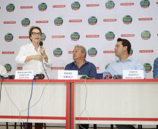 O governador Carlos Massa Ratinho Junior recebe a ministra da Agricultura, Pecuária e Abastecimento, Tereza Cristina, no Show Rural Coopavel. - Cascavel, 08/02/2019 - Foto: Rodrigo Félix Leal/ANPr