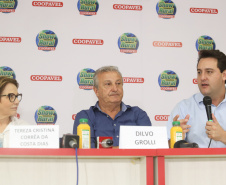 O governador Carlos Massa Ratinho Junior recebe a ministra da Agricultura, Pecuária e Abastecimento, Tereza Cristina, no Show Rural Coopavel. - Cascavel, 08/02/2019 - Foto: Rodrigo Félix Leal/ANPr