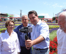 O governador Carlos Massa Ratinho Junior recebe a ministra da Agricultura, Pecuária e Abastecimento, Tereza Cristina, no Show Rural Coopavel. - Cascavel, 08/02/2019 - Foto: Rodrigo Félix Leal/ANPr