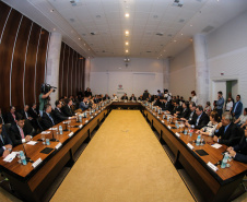 Governador Carlos Massa Ratinho Júnior, durante reunião com a equipe de governo. - Curitiba, 07/02/2019 -Foto: Geraldo Bubniak/ANPr