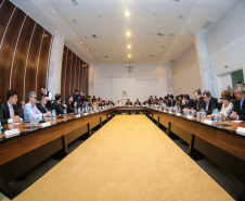 Governador Carlos Massa Ratinho Júnior, durante reunião com a equipe de governo. - Curitiba, 07/02/2019 -Foto: Geraldo Bubniak/ANPr