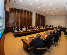 Governador Carlos Massa Ratinho Júnior, durante reunião com a equipe de governo. - Curitiba, 07/02/2019 -Foto: Geraldo Bubniak/ANPr