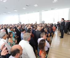 O governador Carlos Massa Ratinho Junior deu posse, em cerimônia no Palácio Iguaçu, ao secretário de Estado do Desenvolvimento Sustentável e Turismo, Marcio Nunes, e aos presidentes das autarquias vinculadas à pasta. Foram empossados os presidentes do Instituto Água e Terra, Everton Souza; do Simepar, Eduardo Alvin; da Paraná Desenvolvimento, Eduardo Bekin; e da Paraná Turismo, João Jacob Mehl. -   Curitiba, 12/02/2019  -  Foto: José Fernando Ogura/ANPr