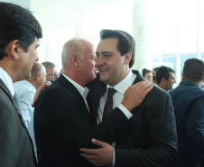 O governador Carlos Massa Ratinho Junior  deu posse, em cerimônia no Palácio Iguaçu, ao secretário de Estado do Desenvolvimento Sustentável e Turismo, Marcio Nunes, e aos presidentes das autarquias vinculadas à pasta. Foram empossados os presidentes do Instituto Água e Terra, Everton Souza; do Simepar, Eduardo Alvin; da Paraná Desenvolvimento, Eduardo Bekin; e da Paraná Turismo, João Jacob Mehl.  -  Curitiba, 12/02/2019  -  Foto: Rodrigo Félix Leal/ANPr