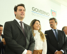 O governador Carlos Massa Ratinho Junior  deu posse, em cerimônia no Palácio Iguaçu, ao secretário de Estado do Desenvolvimento Sustentável e Turismo, Marcio Nunes, e aos presidentes das autarquias vinculadas à pasta. Foram empossados os presidentes do Instituto Água e Terra, Everton Souza; do Simepar, Eduardo Alvin; da Paraná Desenvolvimento, Eduardo Bekin; e da Paraná Turismo, João Jacob Mehl.  -  Curitiba, 12/02/2019  -  Foto: Rodrigo Félix Leal/ANPr