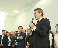 O governador Carlos Massa Ratinho Junior  deu posse, em cerimônia no Palácio Iguaçu, ao secretário de Estado do Desenvolvimento Sustentável e Turismo, Marcio Nunes, e aos presidentes das autarquias vinculadas à pasta. Foram empossados os presidentes do Instituto Água e Terra, Everton Souza; do Simepar, Eduardo Alvin; da Paraná Desenvolvimento, Eduardo Bekin; e da Paraná Turismo, João Jacob Mehl.  -  Curitiba, 12/02/2019  -  Foto: Rodrigo Félix Leal/ANPr