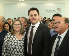 O governador Carlos Massa Ratinho Junior  deu posse, em cerimônia no Palácio Iguaçu, ao secretário de Estado do Desenvolvimento Sustentável e Turismo, Marcio Nunes, e aos presidentes das autarquias vinculadas à pasta. Foram empossados os presidentes do Instituto Água e Terra, Everton Souza; do Simepar, Eduardo Alvin; da Paraná Desenvolvimento, Eduardo Bekin; e da Paraná Turismo, João Jacob Mehl.  -  Curitiba, 12/02/2019  -  Foto: Rodrigo Félix Leal/ANPr