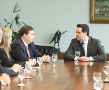 Governador Carlos Massa Ratinho Júnior recebe o presidente da Câmara dos Deputados, Rodrigo Maia. Curitiba, 15/02/2019. Foto: Rodrigo Felix Leal/ANPr