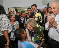 O governador Carlos Massa Ratinho Junior inaugura  a nova sede da Delegacia da Mulher e do Adolescente de São José dos Pinhais, na Região Metropolitana de Curitiba.Foto: Geraldo Bubniak/ANPr