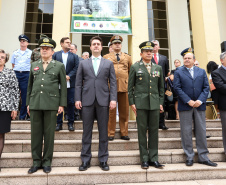 Os 74 anos da Tomada de Monte Castelo, batalha no Norte da Itália que marcou a participação da Força Expedicionária Brasileira (FEB) na Segunda Guerra Mundial, foram lembrados nesta quinta-feira (21/2), em cerimônia no Museu do Expedicionário, em Curitiba. O governador Carlos Massa Ratinho Junior participou no evento, junto com quatro expedicionários e familiares dos pracinhas.  -  Curitiba, 21/02/2019  -  Foto: Rodrigo Félix Leal/ANPr