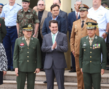 Os 74 anos da Tomada de Monte Castelo, batalha no Norte da Itália que marcou a participação da Força Expedicionária Brasileira (FEB) na Segunda Guerra Mundial, foram lembrados nesta quinta-feira (21/2), em cerimônia no Museu do Expedicionário, em Curitiba. O governador Carlos Massa Ratinho Junior participou no evento, junto com quatro expedicionários e familiares dos pracinhas.  -  Curitiba, 21/02/2019  -  Foto: Rodrigo Félix Leal/ANPr