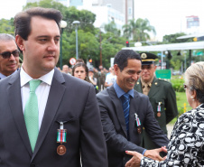 Os 74 anos da Tomada de Monte Castelo, batalha no Norte da Itália que marcou a participação da Força Expedicionária Brasileira (FEB) na Segunda Guerra Mundial, foram lembrados nesta quinta-feira (21/2), em cerimônia no Museu do Expedicionário, em Curitiba. O governador Carlos Massa Ratinho Junior participou no evento, junto com quatro expedicionários e familiares dos pracinhas.  -  Curitiba, 21/02/2019  -  Foto: Rodrigo Félix Leal/ANPr