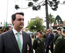 O governador Carlos Massa Ratinho Junior particip da cerimônia que comemora o 74º aniversário da tomada de Monte Castelo, na Itália, pela Força Expedicionária Brasileira, na Segunda Guerra Mundial. Foto: Gilson Abreu/ANPr