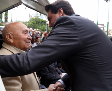 O governador Carlos Massa Ratinho Junior particip da cerimônia que comemora o 74º aniversário da tomada de Monte Castelo, na Itália, pela Força Expedicionária Brasileira, na Segunda Guerra Mundial. Foto: Gilson Abreu/ANPr