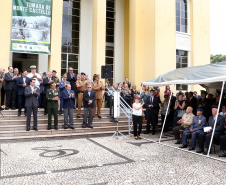 O governador Carlos Massa Ratinho Junior particip da cerimônia que comemora o 74º aniversário da tomada de Monte Castelo, na Itália, pela Força Expedicionária Brasileira, na Segunda Guerra Mundial. Foto: Gilson Abreu/ANPr