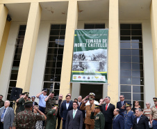 O governador Carlos Massa Ratinho Junior particip da cerimônia que comemora o 74º aniversário da tomada de Monte Castelo, na Itália, pela Força Expedicionária Brasileira, na Segunda Guerra Mundial. Foto: Gilson Abreu/ANPr