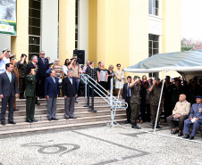 O governador Carlos Massa Ratinho Junior particip da cerimônia que comemora o 74º aniversário da tomada de Monte Castelo, na Itália, pela Força Expedicionária Brasileira, na Segunda Guerra Mundial. Foto: Gilson Abreu/ANPr