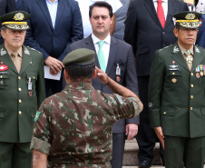 O governador Carlos Massa Ratinho Junior particip da cerimônia que comemora o 74º aniversário da tomada de Monte Castelo, na Itália, pela Força Expedicionária Brasileira, na Segunda Guerra Mundial. Foto: Gilson Abreu/ANPr