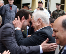 O governador Carlos Massa Ratinho Junior particip da cerimônia que comemora o 74º aniversário da tomada de Monte Castelo, na Itália, pela Força Expedicionária Brasileira, na Segunda Guerra Mundial. Foto: Gilson Abreu/ANPr