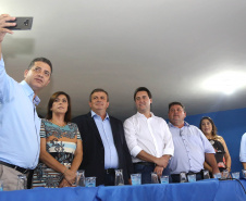 Governador Carlos Massa Ratinho Júnior participa da posse da nova diretoria da Associação dos Municípios do Norte Pioneiro (Amunorpi). O prefeito de Pinhalão, Sérgio Rodrigues é o presidente da Associação.  -  Pinhalão, 22/01/2019  -  Foto: Jaelson Lucas/ANPr