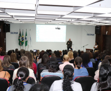 Diretor-presidente do Tecpar, professor Fabio Cammarota, faz a abertura do evento  -  Curitiba, 08/03/2019  -  Foto: Divulgação Tecpar