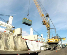 
Porto de Antonina exporta farelo de soja não transgênica. Foto: Arquivo/TPPF